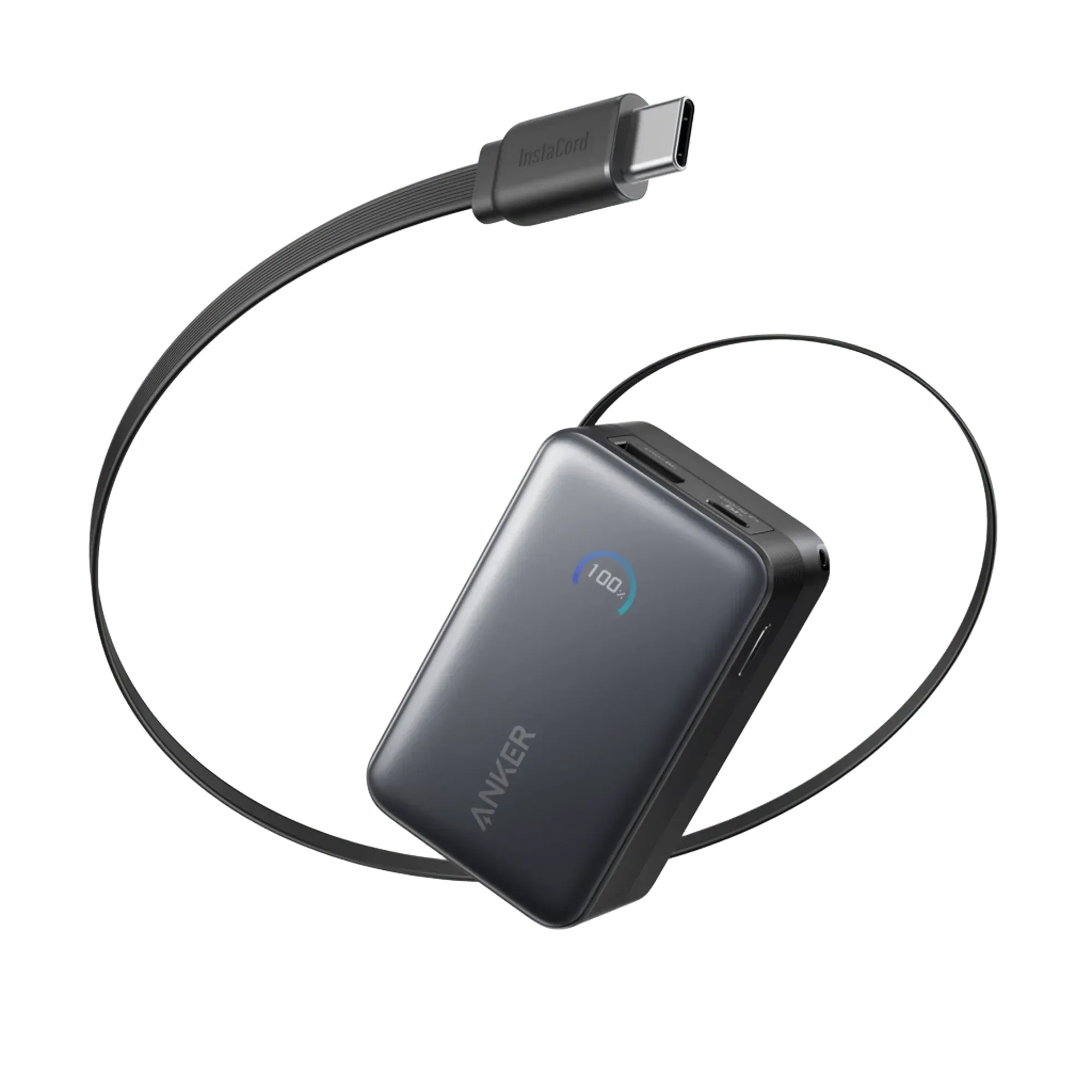 Anker Nano Power Bank (10K, 45W, Built-In Retractable USB-C Cable) A1638P11 - Three