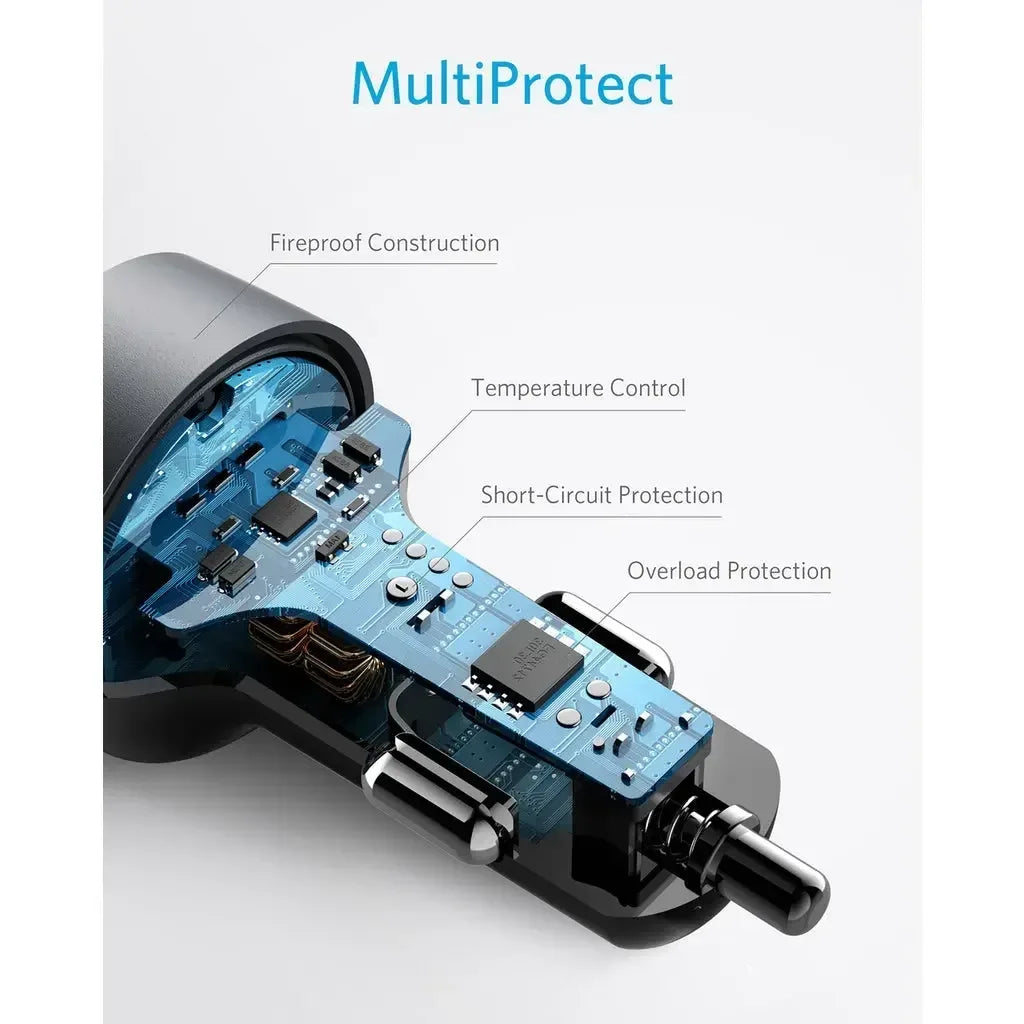 Anker PowerDrive PD+ 2 35W (20W PD+15W) USB C Car Charger A2732 - Three