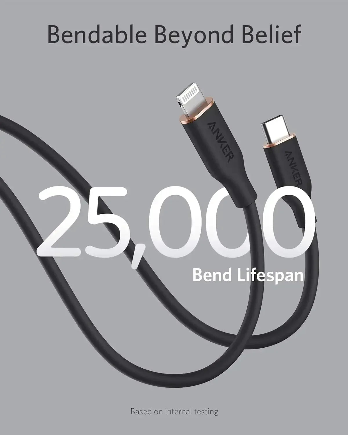 Anker PowerLine III Flow USB C to Lightning Cable A8663 - Three