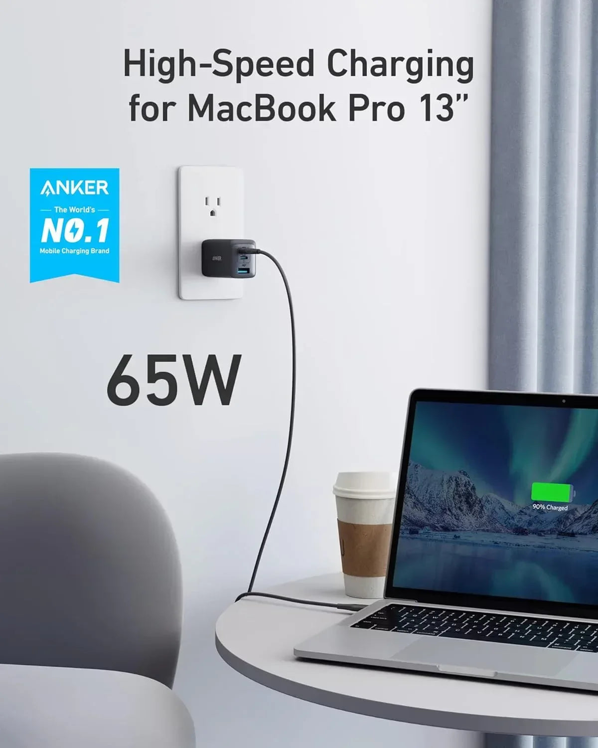 Anker PowerPort III 3-Port 65W Charger A2667 - Three