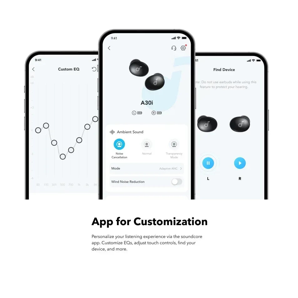 Anker Soundcore Earbuds Noise Cancellation A30i - Three