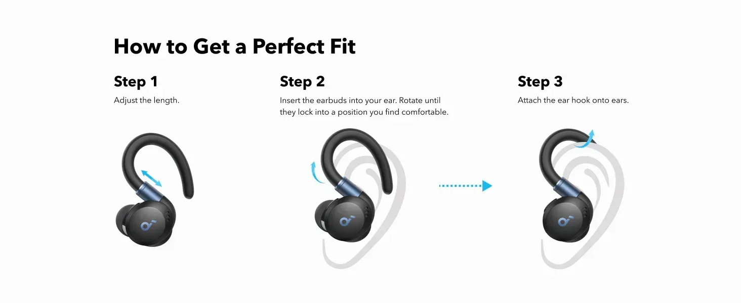 Anker Soundcore Sport X20 In-Ear Sport Earbuds - Three