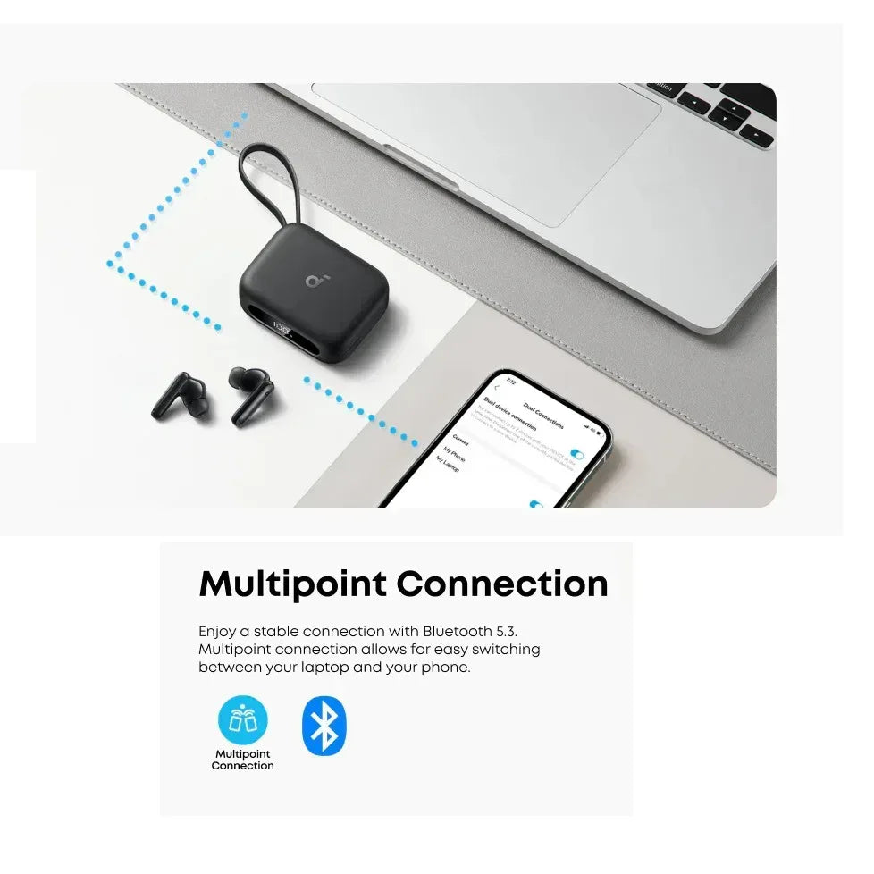 Anker Soundcore | Wireless Earbuds with Portable Phone Charger (No Lightning Adapter) P41i - Three