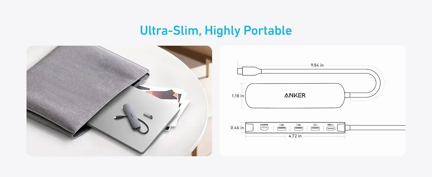 Anker USB-C Hub (5-in-1, 4K HDMI) A83575 - Three