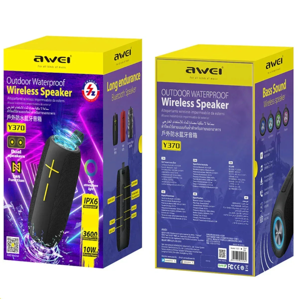 Awei Outdoor Waterproof Wireless Speaker Y370 - Three