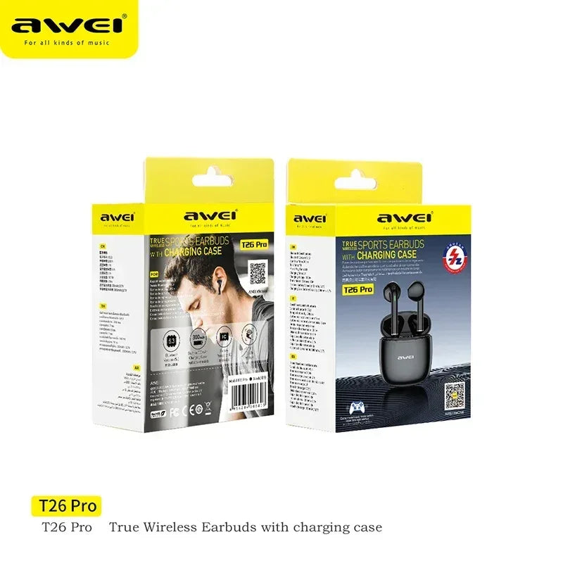 Awei True Wireless Sports Earbuds T26 Pro - Three