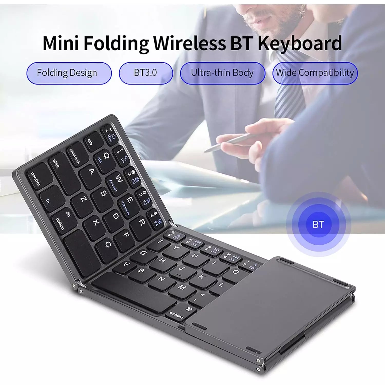 Mini Wireless Keyboard With Touchpad B033