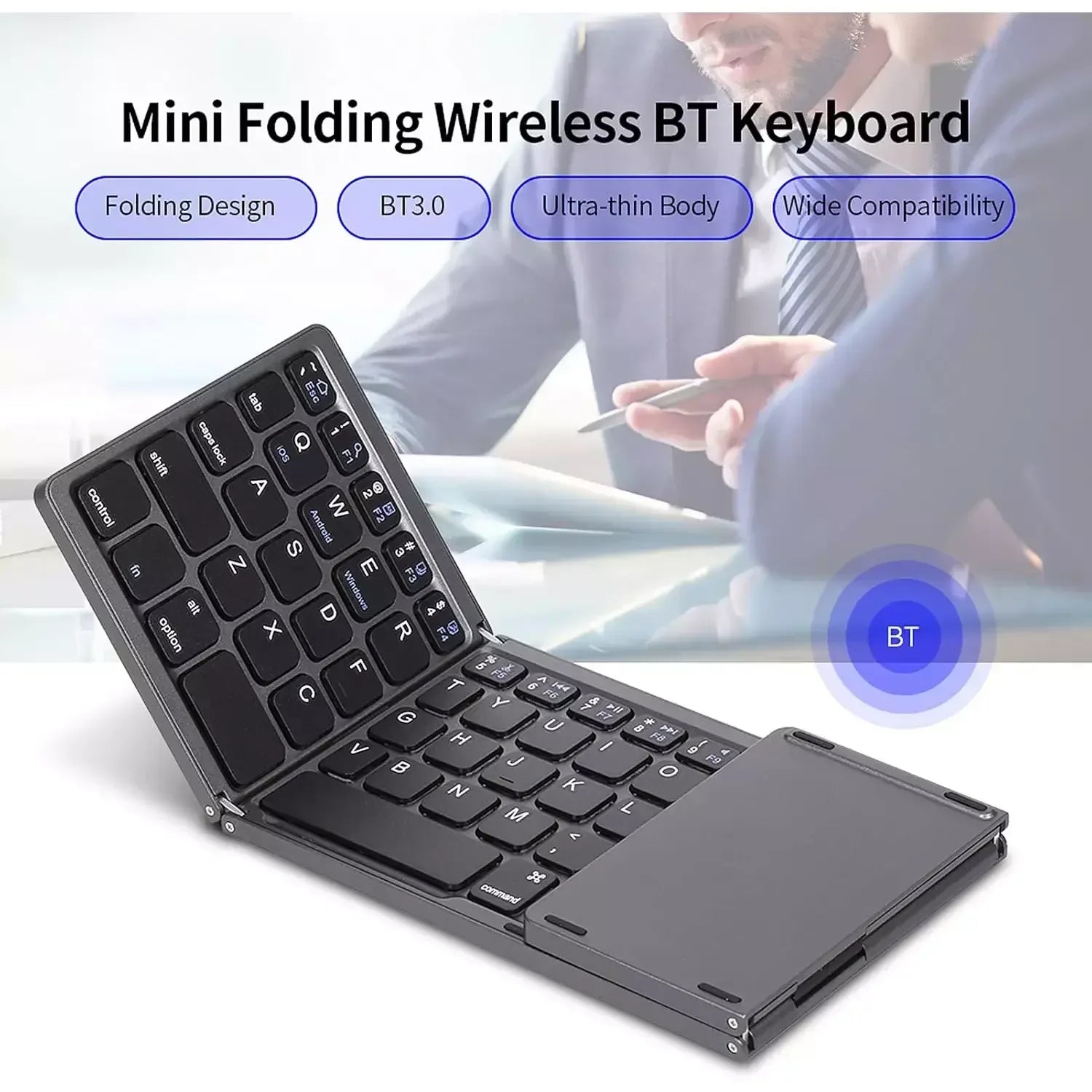 Mini Wireless Keyboard With Touchpad B033 - Three
