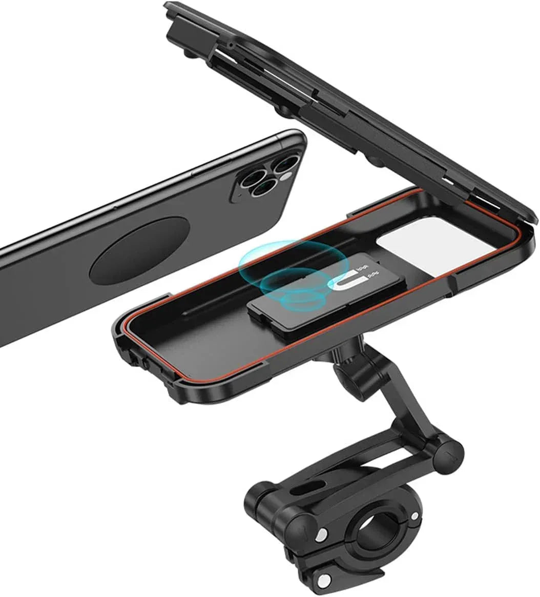 Bike & Motorcycle Magnetic Waterproof Phone Holder with 360° Rotation M3 - Three