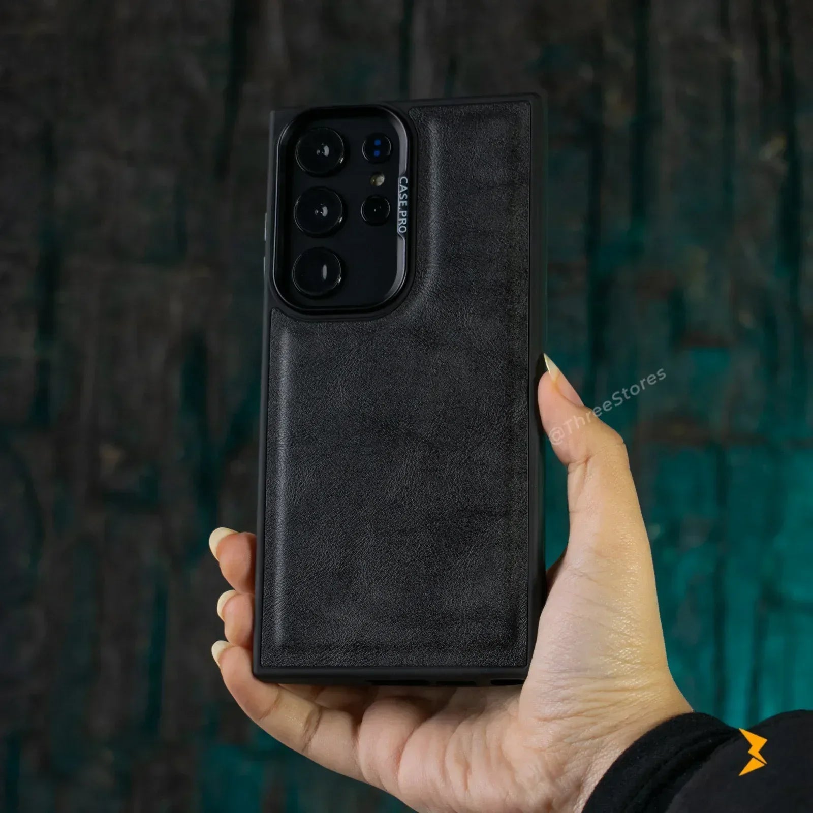 Black Leather Case Samsung S23 Ultra - Three