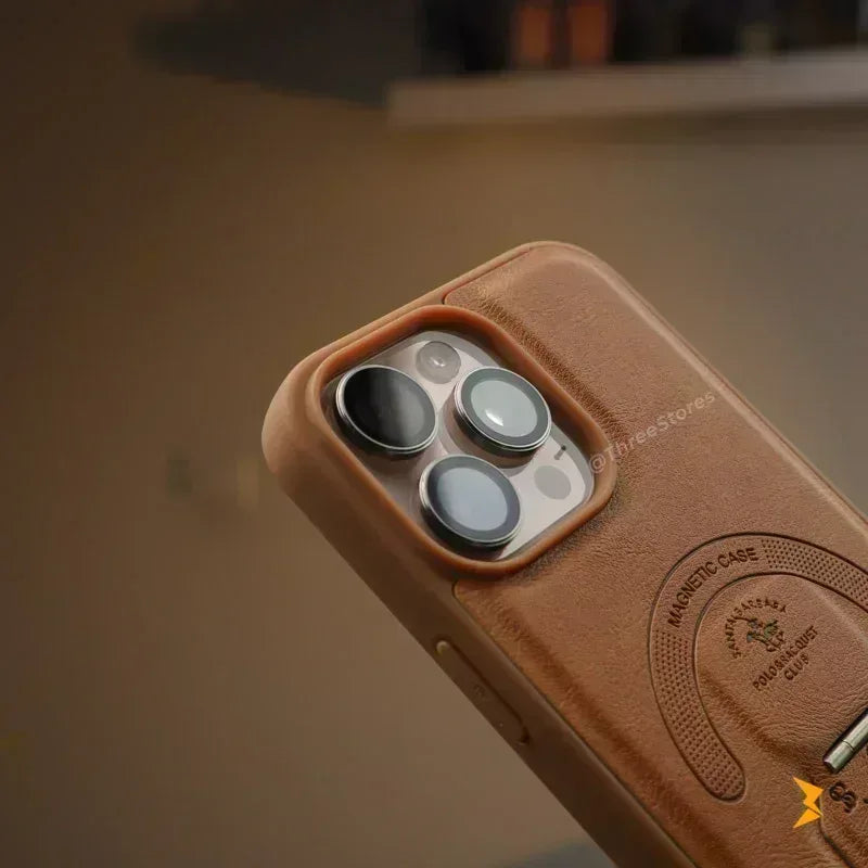 Boston Leather Stand Case iPhone 16 Pro Max - Three