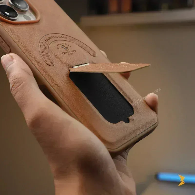 Boston Leather Stand Case iPhone 16 Pro Max - Three