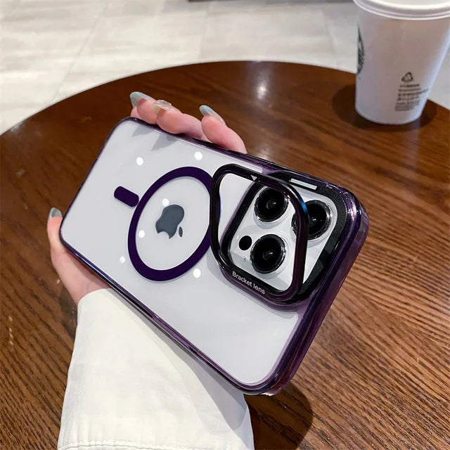 Bracket Lens Transparent Magsafe Case iPhone 15 Pro Max