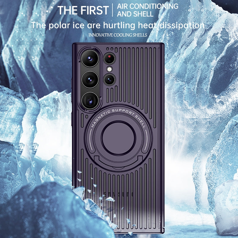 Breathable Magnetic Stand Case Samsung S23 Ultra