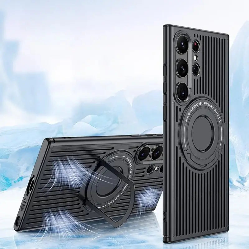 Breathable Magnetic Stand Case Samsung S23 Ultra