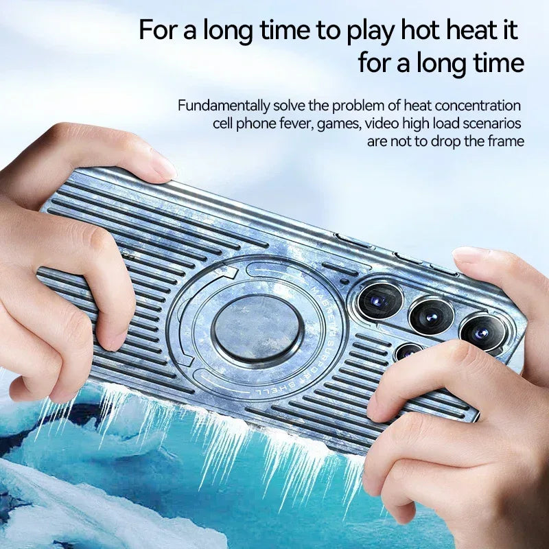 Breathable Magnetic Stand Case Samsung S23 Ultra - Three