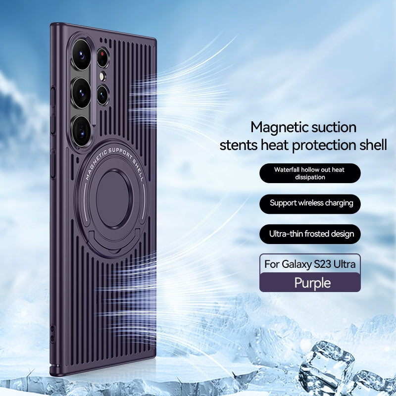 Breathable Magnetic Stand Case Samsung S23 Ultra
