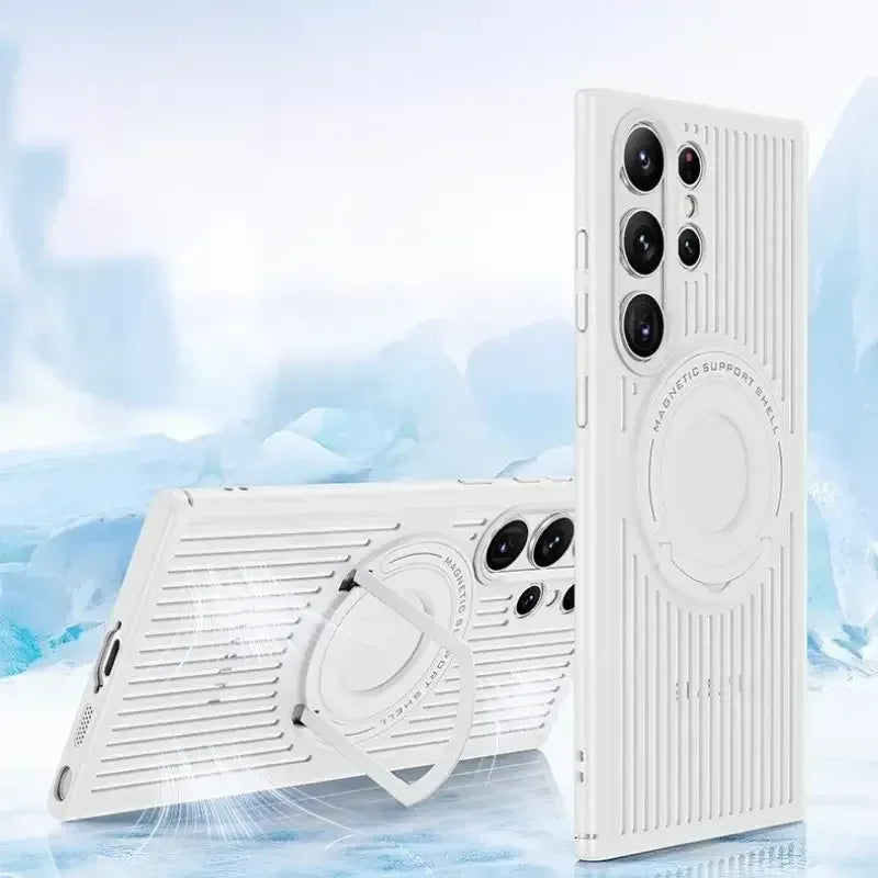 Breathable Magnetic Stand Case Samsung S23 Ultra - Three