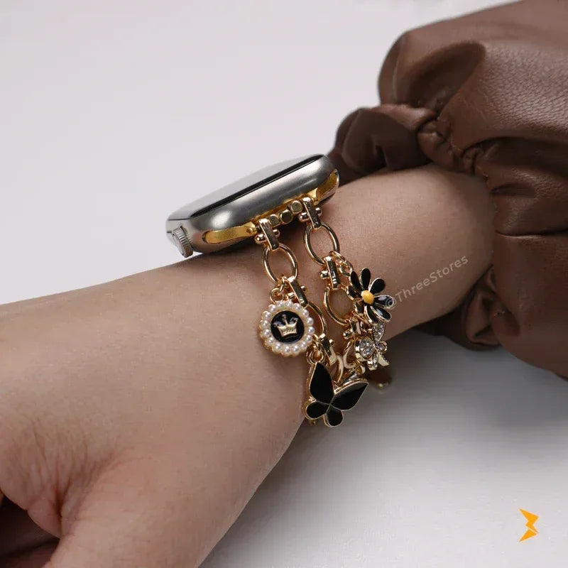 Butterfly Shapes Metal Watch Band For Apple Watch - Three