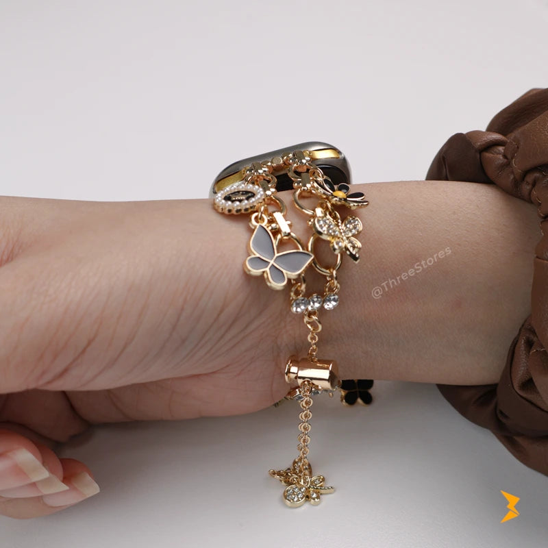 Butterfly Shapes Metal Watch Band For Apple Watch