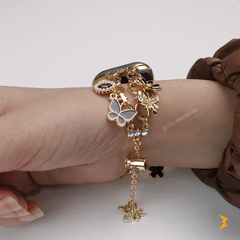 Butterfly Shapes Metal Watch Band For Apple Watch - Three