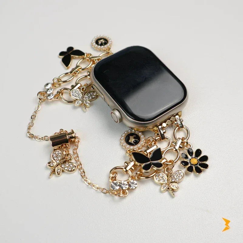 Butterfly Shapes Metal Watch Band For Apple Watch - Three