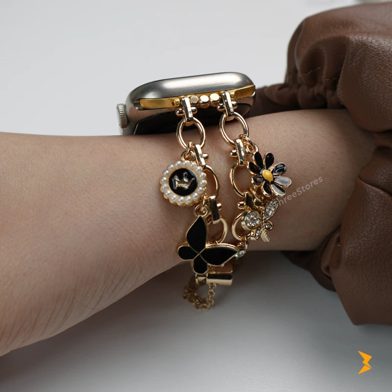 Butterfly Shapes Metal Watch Band For Apple Watch