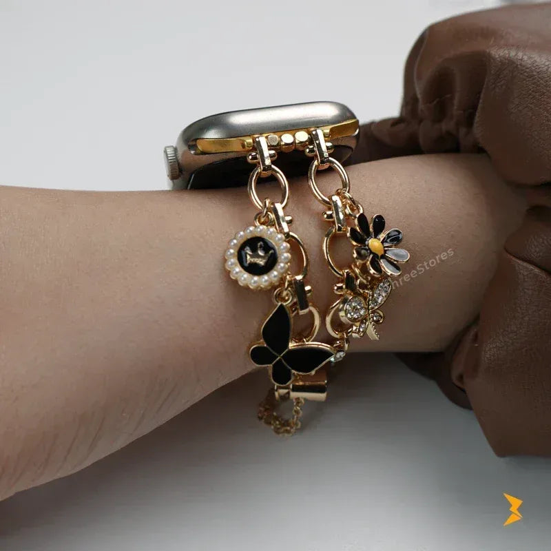 Butterfly Shapes Metal Watch Band For Apple Watch - Three