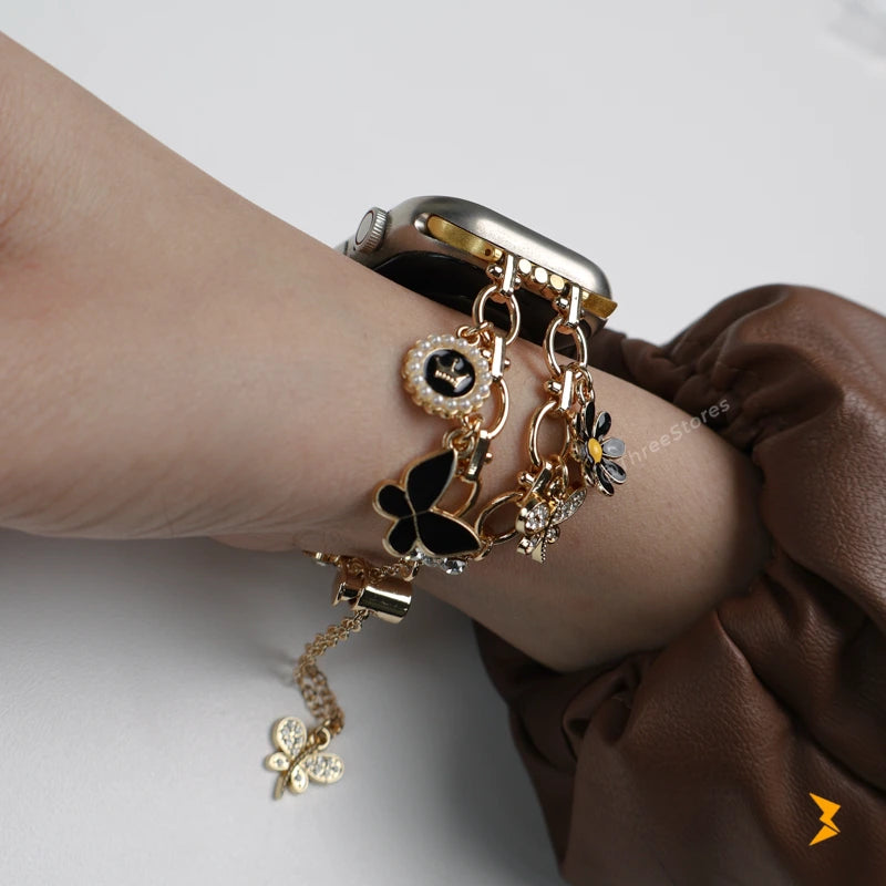 Butterfly Shapes Metal Watch Band For Apple Watch