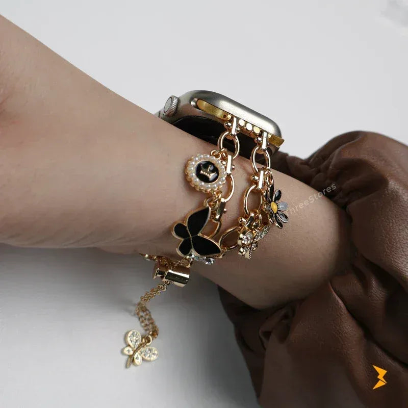 Butterfly Shapes Metal Watch Band For Apple Watch - Three