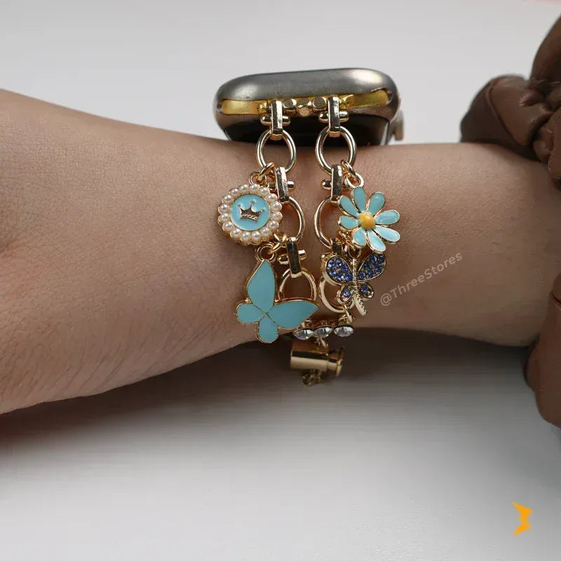 Butterfly Shapes Metal Watch Band For Apple Watch - Three