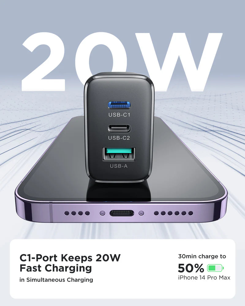 Joyroom 32W 2PD+QC Mini intelligent 3-Port Fast Charger JR-TCF10EU