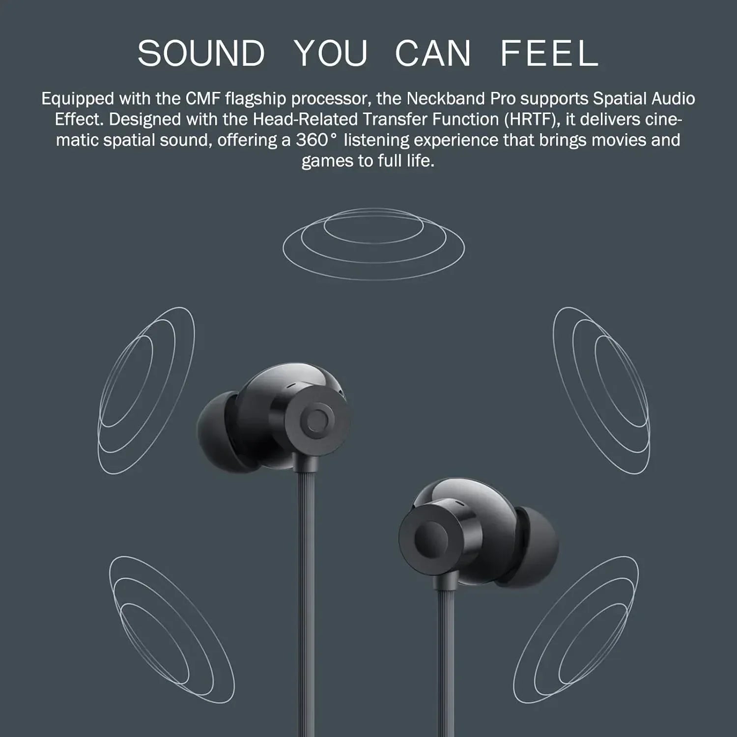 CMF Nothing Neckband Pro Bluetooth Headphones Noise Cancelling - Three