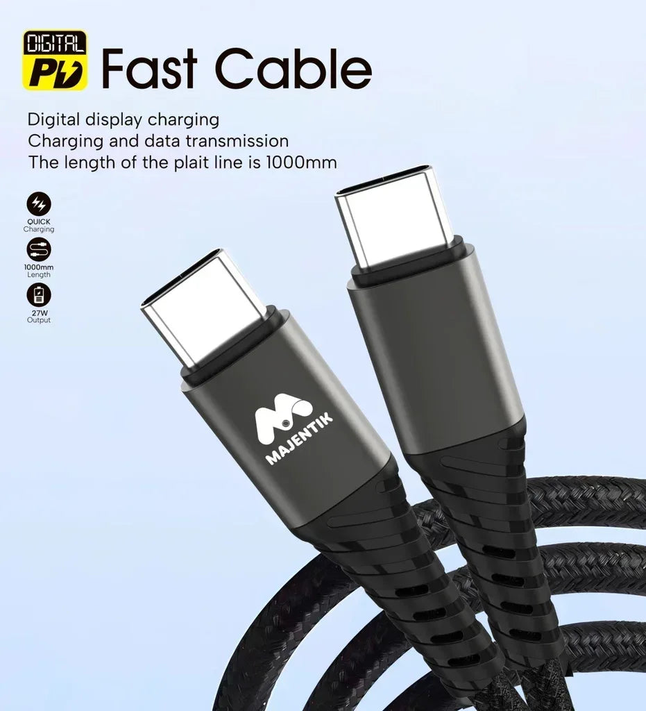 Majentik Fast Charging Cable 100W Type-C To Type-C - Three