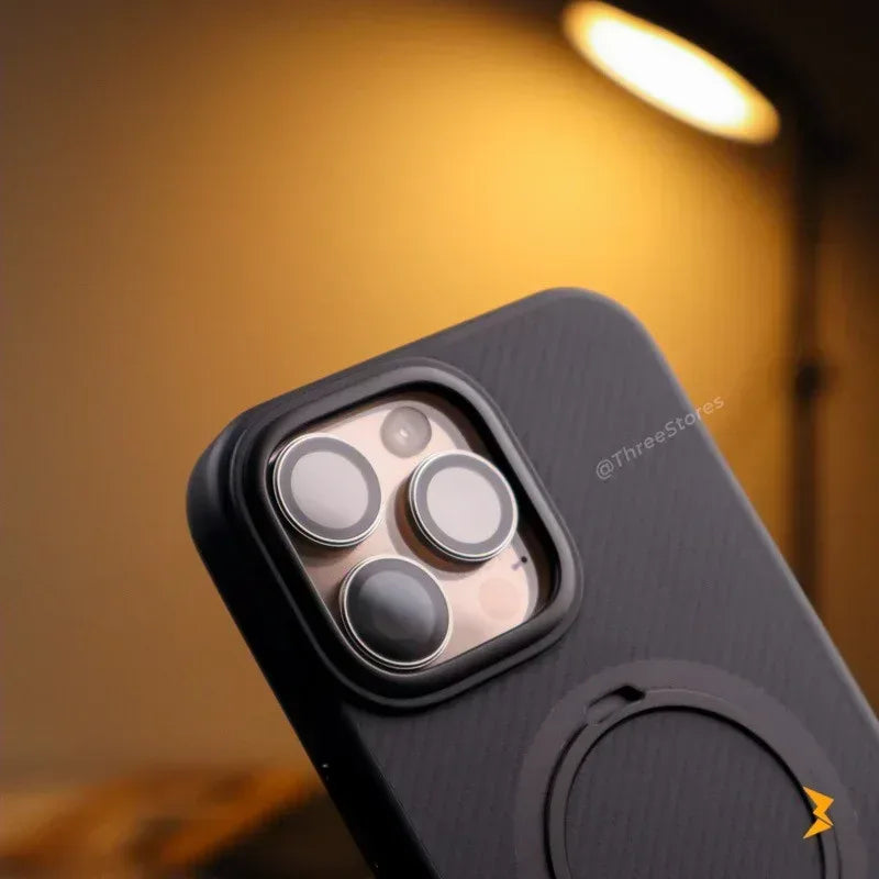 Carbon Shield Magsafe Stand Case iPhone 16 Pro Max - Three