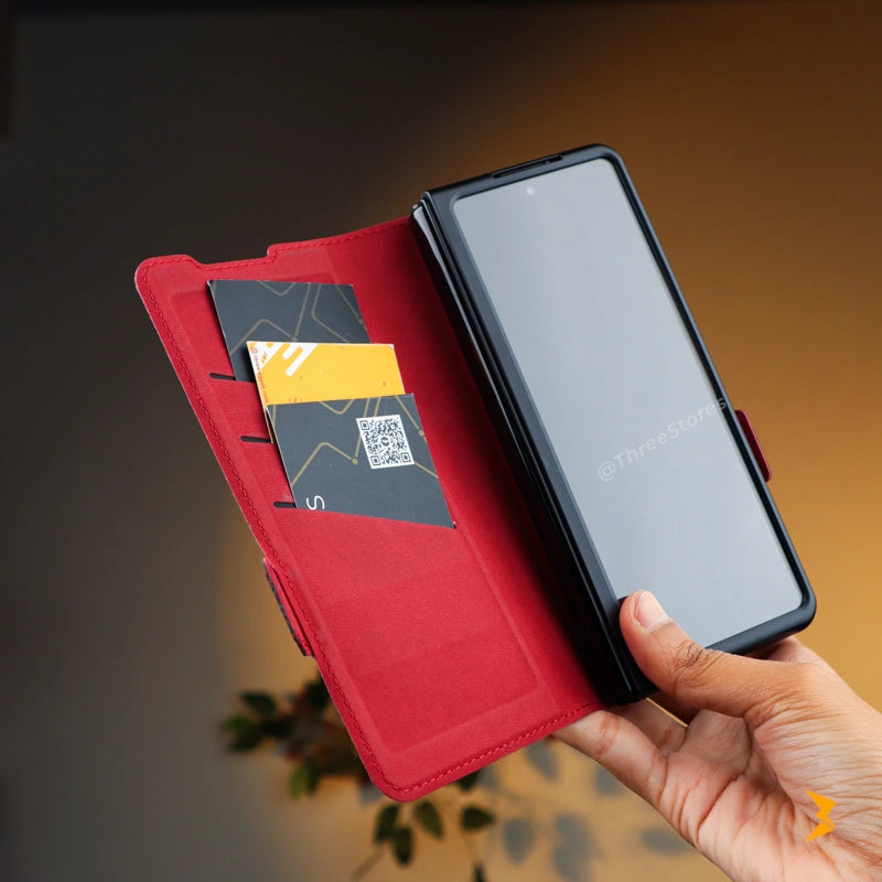 Cardy Leather Flip Wallet Case Samsung Z Fold 6