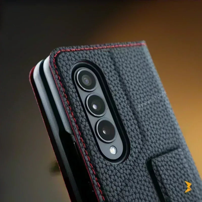Cardy Leather Flip Wallet Case Samsung Z Fold 7 - Three