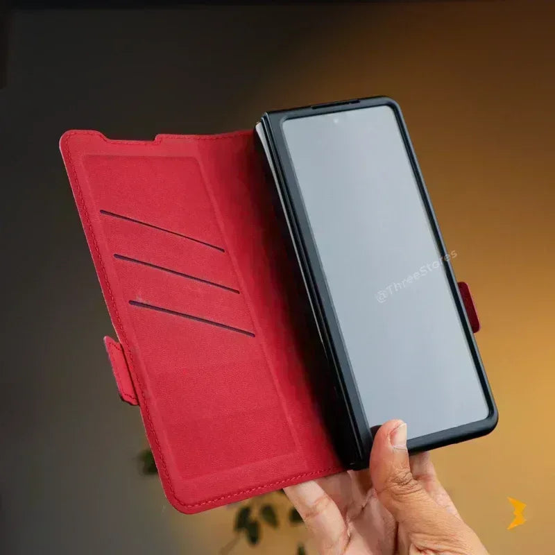 Cardy Leather Flip Wallet Case Samsung Z Fold 7 - Three