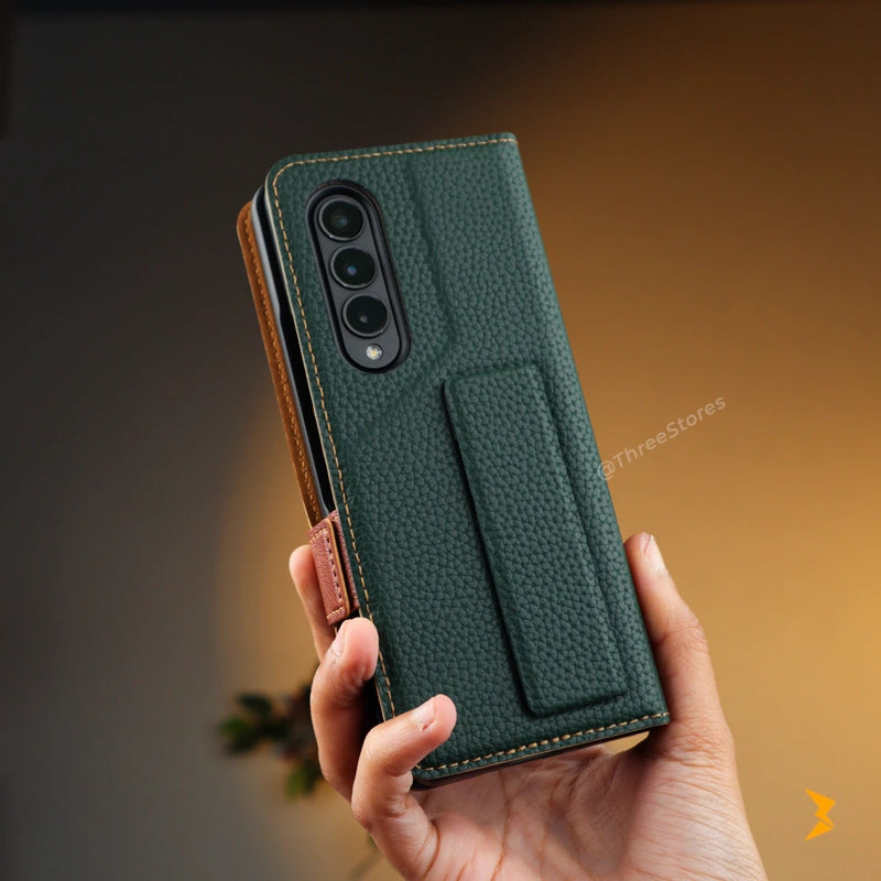 Cardy Leather Flip Wallet Case Samsung Z Fold 5