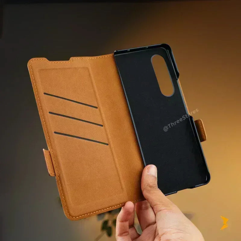 Cardy Leather Flip Wallet Case Samsung Z Fold 7 - Three