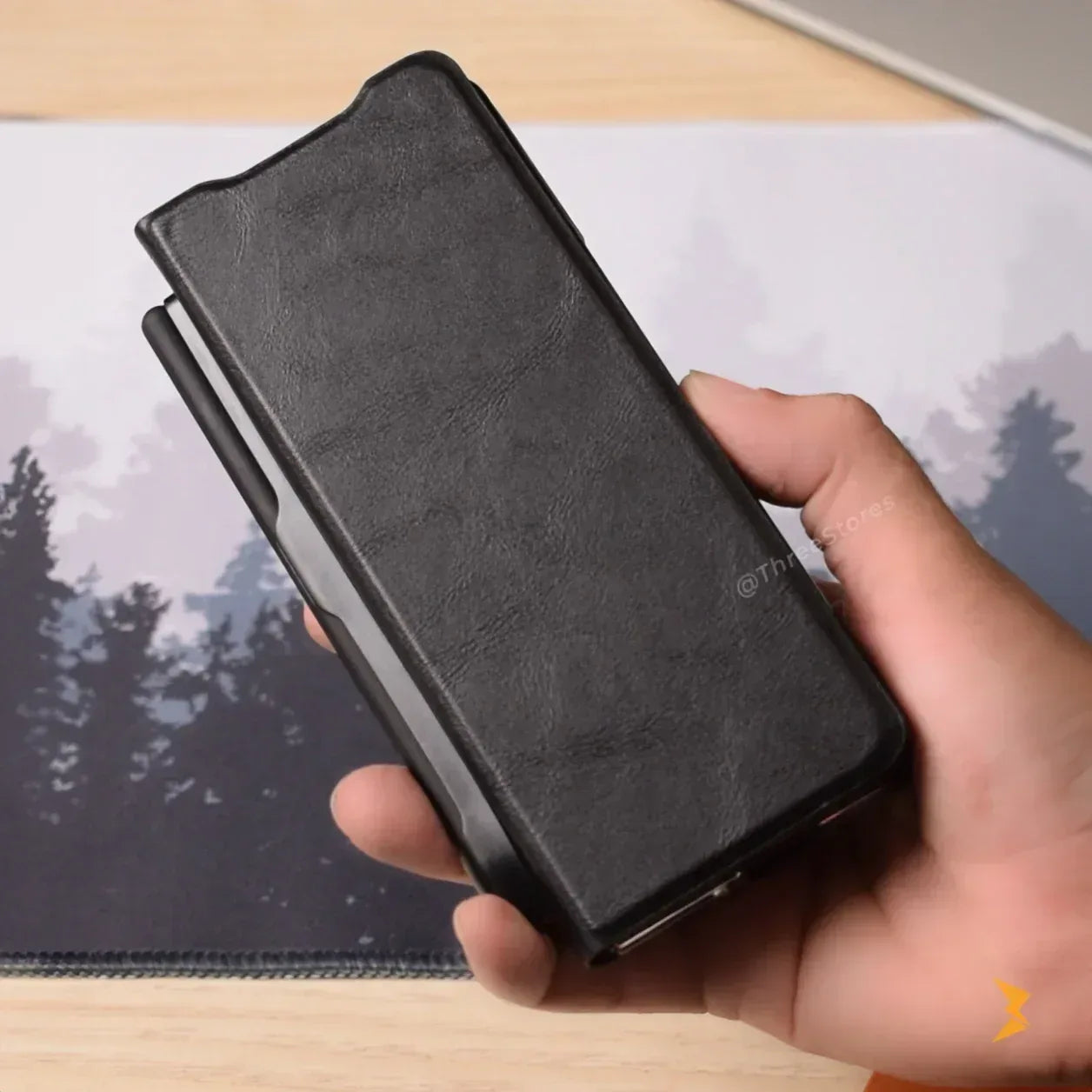 Coating Leather Case Samsung Z Fold 3 - Three
