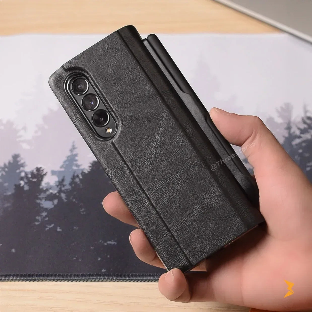 Coating Leather Case Samsung Z Fold 3 - Three