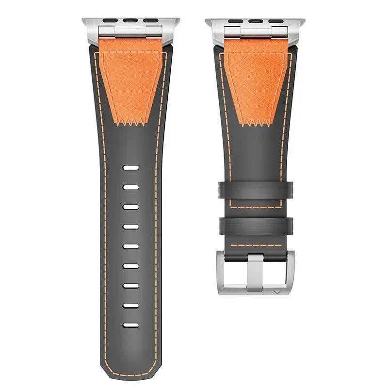 Contrast Leather Band For Apple Watch - Three