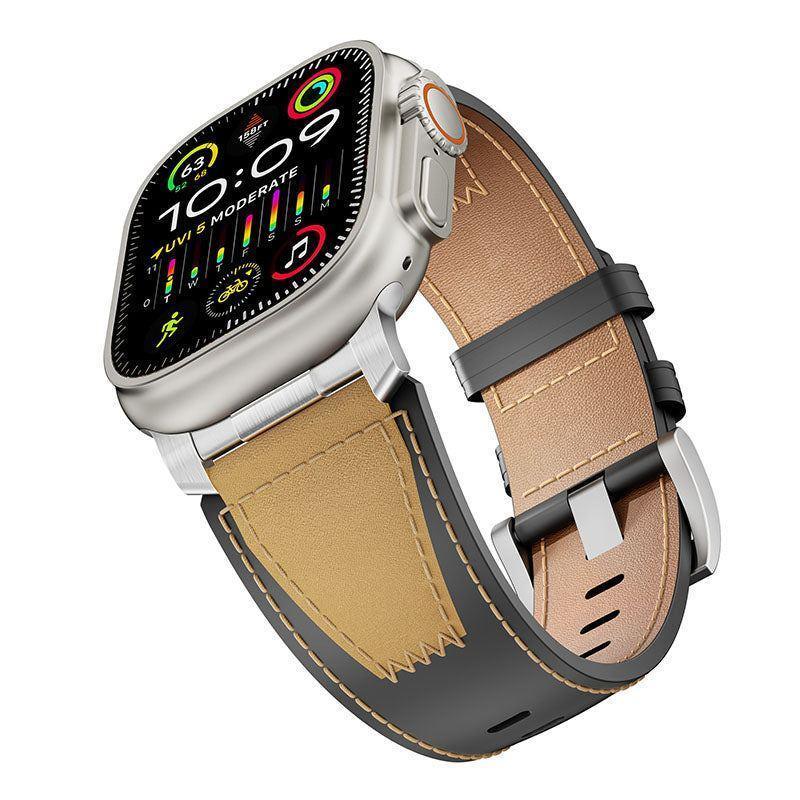 Contrast Leather Band For Apple Watch - Three