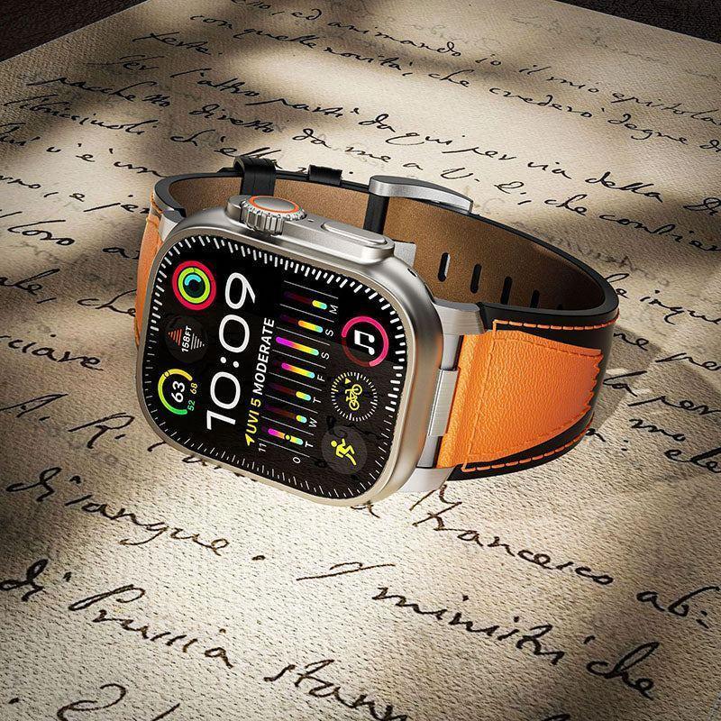 Contrast Leather Band For Apple Watch - Three