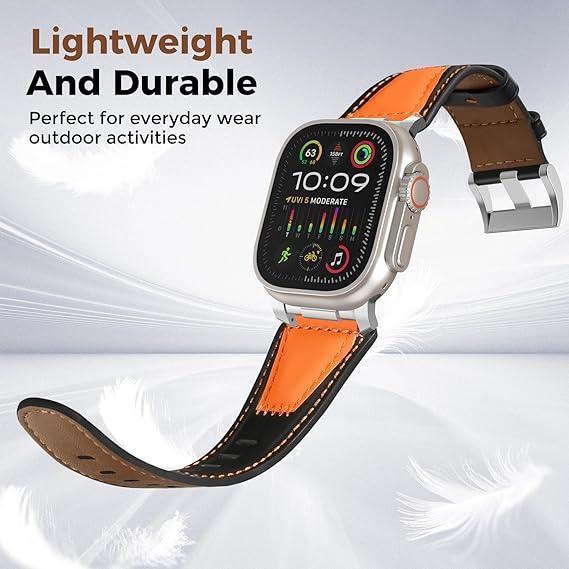 Contrast Leather Band For Apple Watch - Three