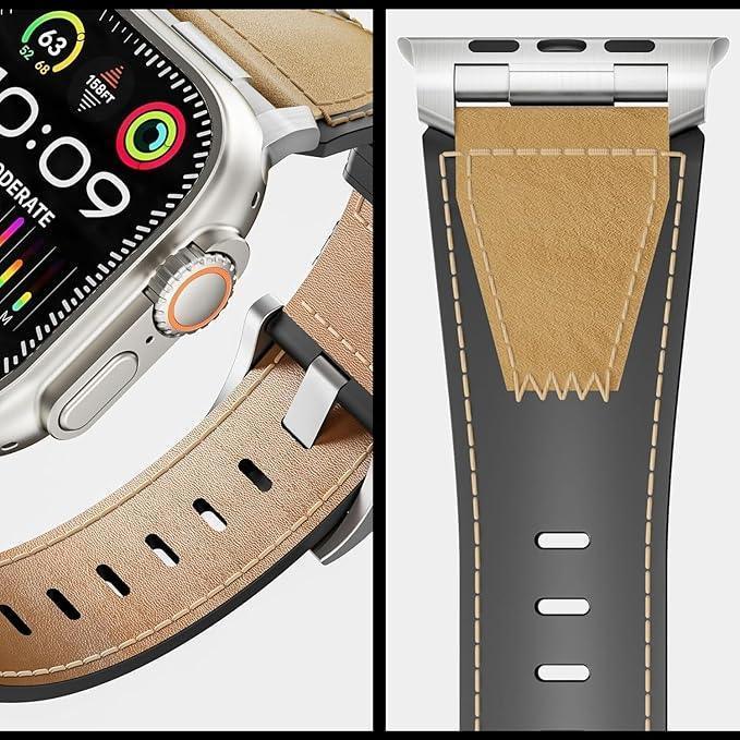 Contrast Leather Band For Apple Watch - Three