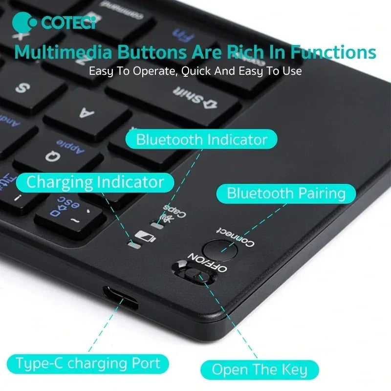 Coteetci Portable Wireless Folding Bluetooth Keyboard - Three