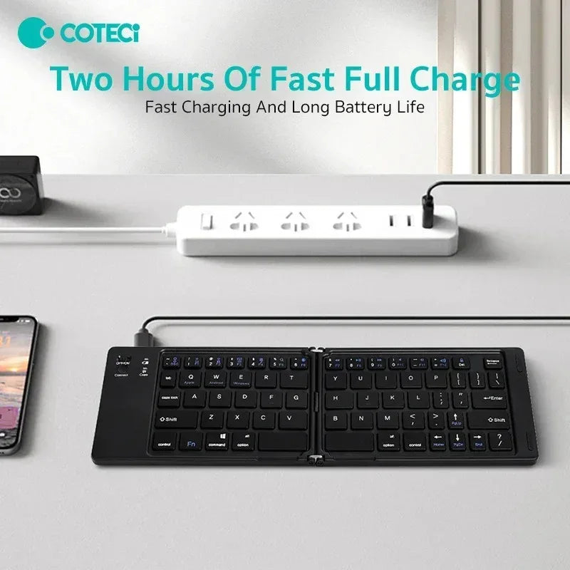 Coteetci Portable Wireless Folding Bluetooth Keyboard - Three