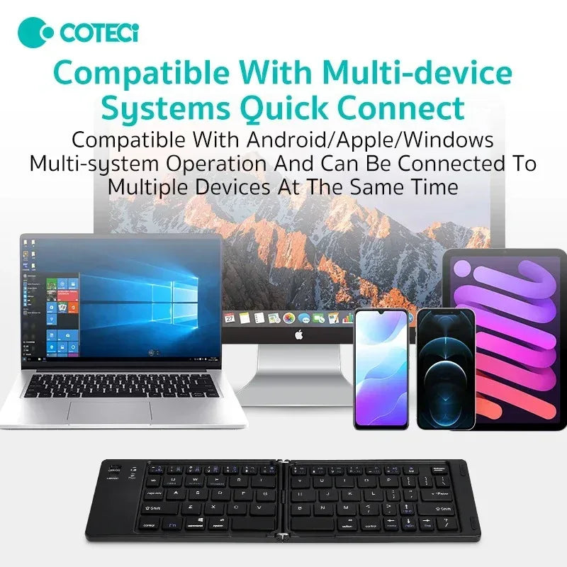Coteetci Portable Wireless Folding Bluetooth Keyboard - Three